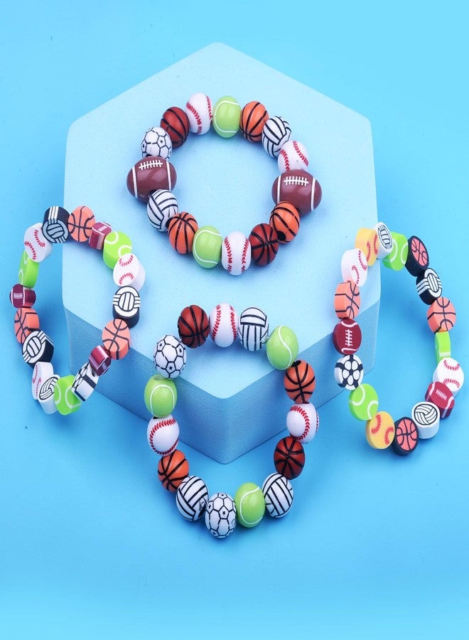 BBita 2480pcs Sports Ball Polymer Clay Beads Charms for Friendship Bracelets Making Kit Cute Fun Beads DIY Arts Crafts Birthday Gifts for Kids Girls Baseball Basketball Soccer Rugby Volleyball Football Bead - Image 5